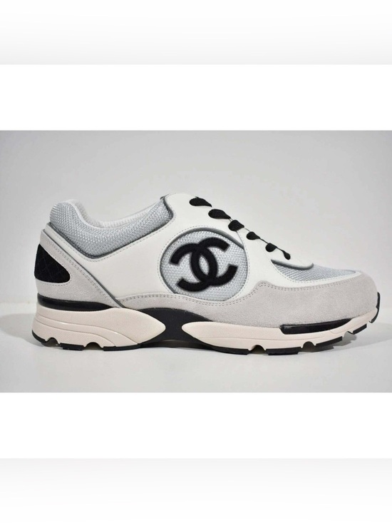 CHANEL Other - CHANEL Men’s White, Black & Gray Designer Logo Sneaker